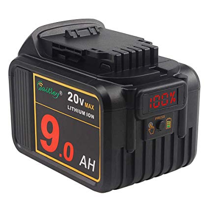 Waitley 20V MAX 9.0Ah Lithium Ion Premium Battery Compatible with DEWALT XR DCB200 DCB204 DCB205 DCB206 DCB209 DCD/DCF/DCG Series Tools with LED Indicator