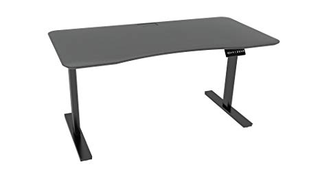 Ergo Elements Adjustable Height Standing Desk with Electric Push Button Black Base, 5' by 30", Lava Stone