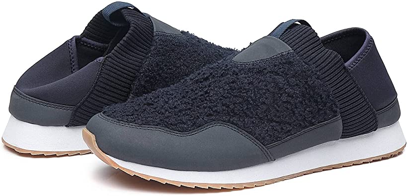 Faranzi Slippers for Men House Plush Slip on Shoes for Indoor Outdoor Warm Non-Slip Garden Loafers
