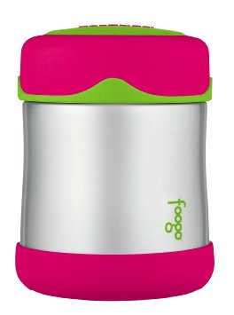 THERMOS FOOGO Vacuum Insulated Stainless Steel 10-Ounce Food Jar, Watermelon/Green