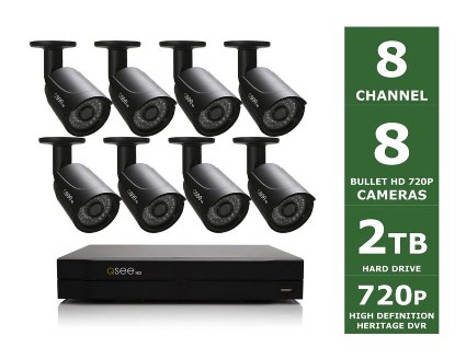 Q-See QC958-8Y5-2 8 Channel DVR Security System 8 HD 720p Cameras 2TB HDD - QC958-8Y5-2 Black