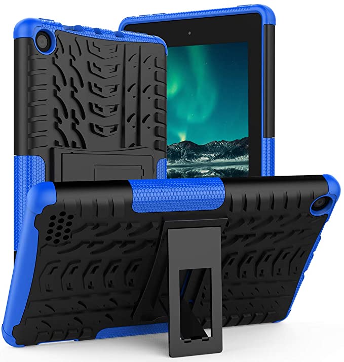 ROISKIN Dual Layer Heavy Duty Shockproof Impact Resistance Protective Case with Kickstand Compatible with Fire 7 Case 2019/2017 Release
