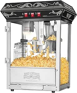 Great Northern Popcorn 405344HLF Countertop Style Popcorn Machine, 8oz, Black