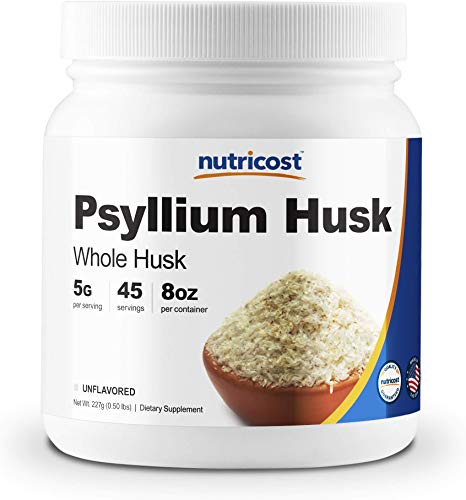 Nutricost Psyllium Whole Husk Powder (Flakes) 8oz - Gluten Free & Non-GMO