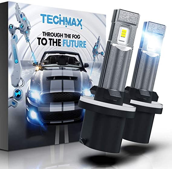 TECHMAX 880 LED Fog Light Bulb,893 890 899 DRL 6000K Xenon White 2800LM 60W 320°Beam Angle Pack of 2