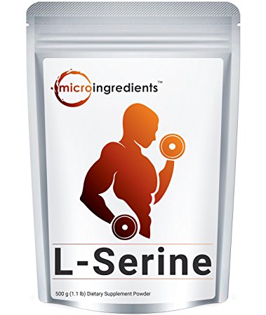 Micro Ingredients Pure L-Serine Powder, 500 grams (1.1 lb)