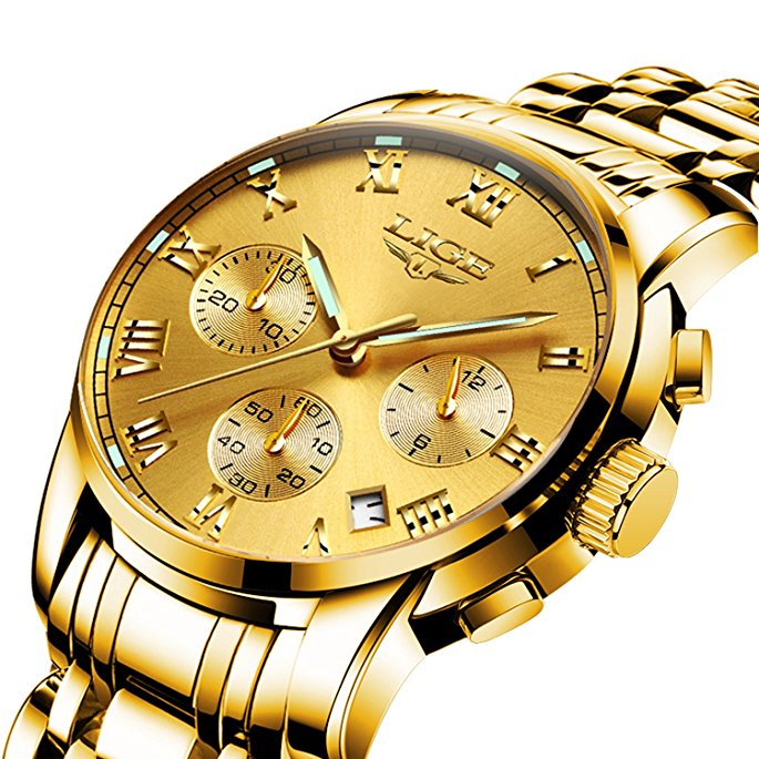 Watches Men Luxury Brand Chronograph Men Sports Watches Waterproof Full Steel Quartz Men's Watch