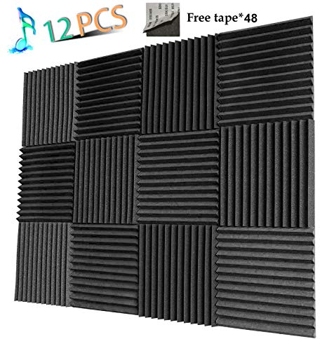 YWSHUF Acoustic Panels Studio Foam Sound Proof Panels Nosie Dampening Foam Studio Music Equipment Acoustical Treatments Foam 12 Pack-12''12''1''