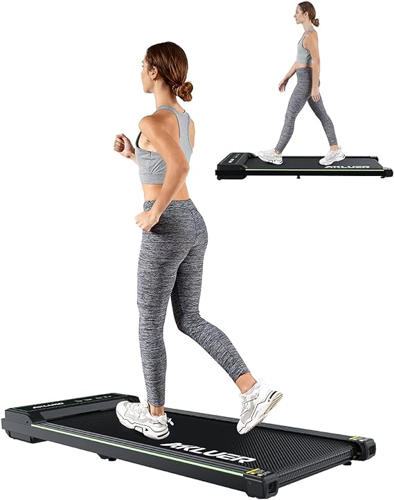 Walking Pad, AKLUER Under Desk Treadmill, Portable Walking Pad Treadmill with Remote Control, LED Display, Installation- Free for Jogging Running Walking for Home Office