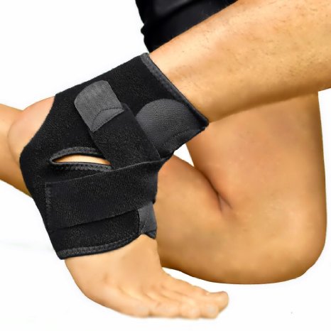 Ankle Support by NeoProMedical - Neoprene Breathable Brace for Sprained Ankle - Black Color, One Size