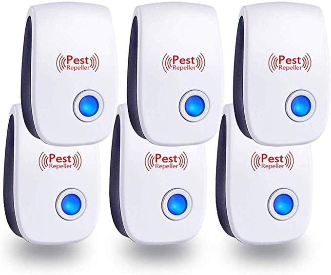 Bocianelli Ultrasonic Pest Repeller 6 Packs, Pest Control Ultrasonic Repellent, Electronic Pest Repeller Plug in - Pest Repellent for Mosquito, Mouse, Cockroaches,Rats,Bug, Spider, Ant