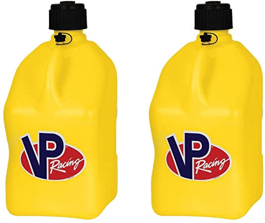 VP Racing Fuels Motorsport 5 Gallon Square Plastic Utility Jug Yellow (2 Pack)