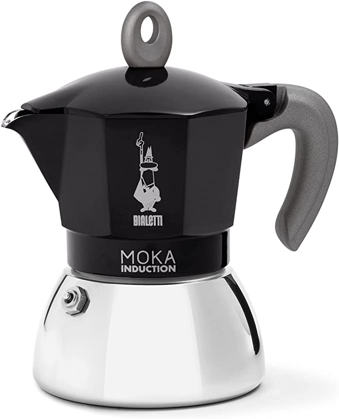 Bialetti Moka Induction Stovetop Coffee Maker (4 Cup) - Black