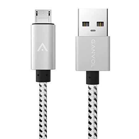 Ganvol 3M Long Micro USB Cable, Ultra Durable, Nylon Braided, Tangle-Free Charger Sync Cable for Android Smartphones Samsung, Google Nexus, Huawei, Oneplus, LG, Sony, Xiaomi, HTC, Motorola and more