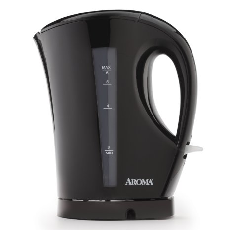 Aroma 15 Liter 6-Cup Cordless Electric Water Kettle Black