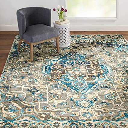 Home Dynamix Shabby Chic Fiesta Valencia 2947-705 Area Rug 2'7"x3'11", Vintage/Bohemian Gray/Blue