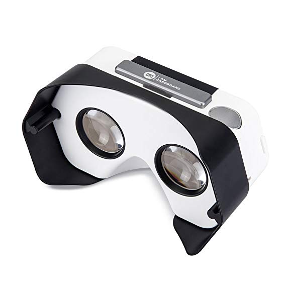 DSCVR Headset inspired by Google Cardboard v2 IO 2015 VR Gear for Apple iPhone and Android Smartphones - Google WWGC Certified Virtual Reality Viewer (Black)