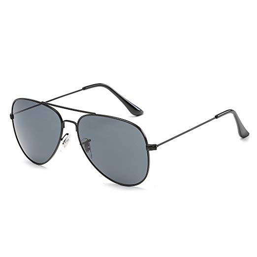 ENSARJOE Classic Aviator Flat Lens Sunglasses For Women And Men Metal Frame
