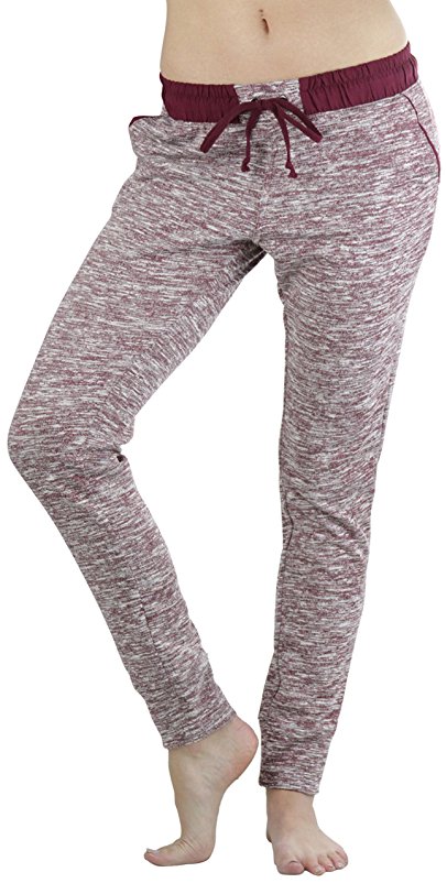 ToBeInStyle Women's Heathered French Terry Jogger Pants