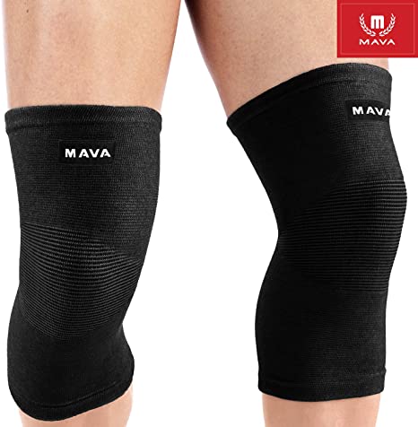 Mava Sports Knee Support Sleeves (Pair) for Joint Pain & Arthritis Relief, Improved Circulation Compression – Effective Support for Running, Jogging, Workout