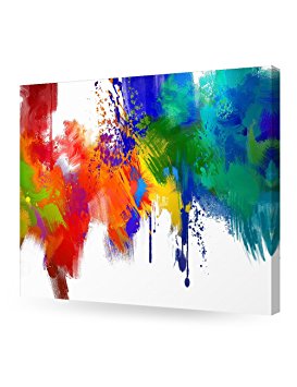DecorArts - Colorful paint Abstract Art, Giclee Prints Modern Artwork Printed on 100% cotton Canvas for Home Decor and Wall Decor. 24x20"