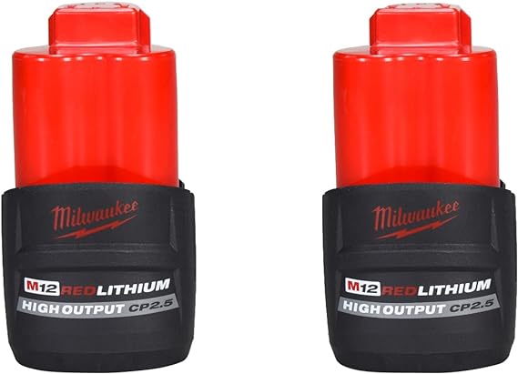 Milwaukee 48-11-2425 12V Lithium-Ion Hight Output CP2.5Ah Battery 2 Pack