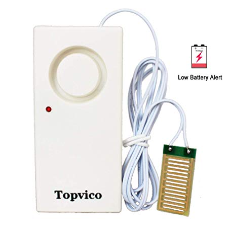 Topvico Water Leakage Alarm Detector Sensor 130dB Flood Alert Work Alone Home Security Low Battery Alert