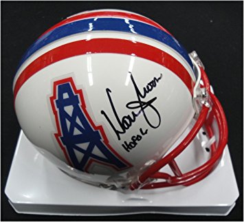 Warren Moon Hand Signed Autographed Mini Helmet Houston Oilers HOF 06