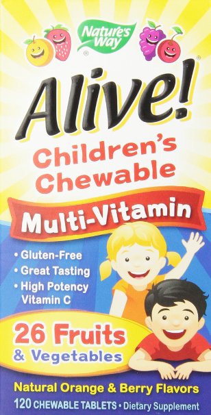 Natures Way Alive Childrens Multi-Vitamin Chewableable Tablets 120 Count