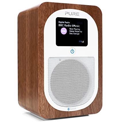 Pure Evoke H3 Portable DAB/DAB /FM Radio with Bluetooth, Dual Alarms and Full Colour Display - Walnut