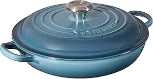 Le Creuset Signature Enameled Cast-Iron Braiser, 1-1/2 quart, Marine