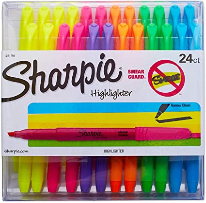 Highlighter Pens, Liquid Pocket, Assorted Colors, 24 Count