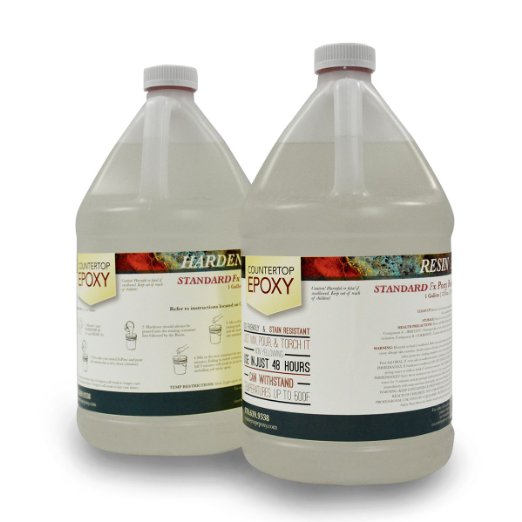 FXpoxy-Epoxy Resin 2 Gallon Ultra Clear UV resistant (50-60 sq ft) Countertops, Table Tops, Bartops