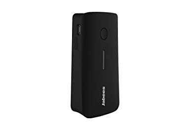 Jabees 5600mAh Mini Portable External Battery with Torch Light for Smartphones - Retail Packaging - Black