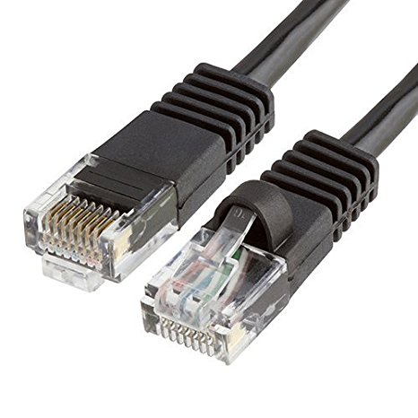 PTC Black 100' CAT5 Enhanced CAT5E RJ45 Patch Ethernet Network Cable (CAT5E100FTBK)