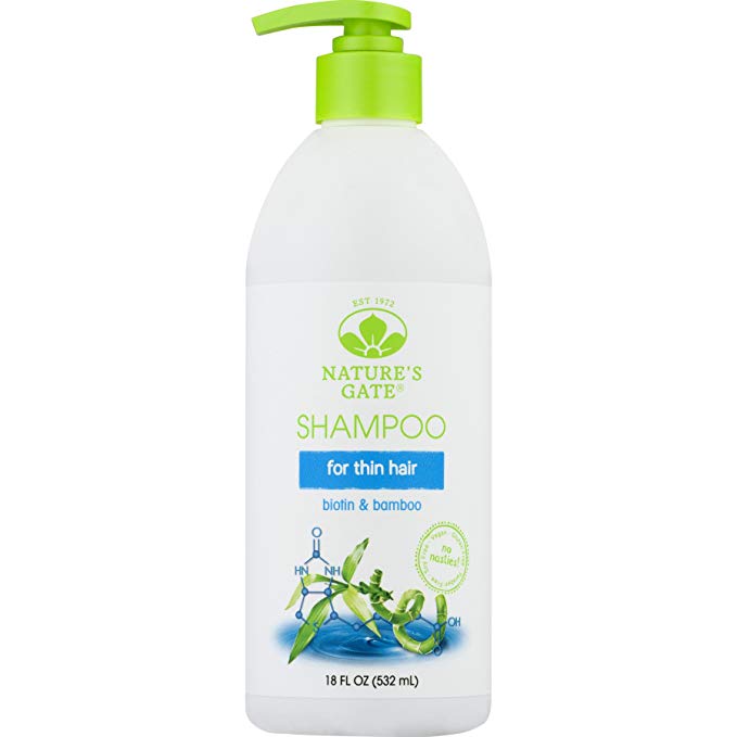 Natures Gate Shampoo Biotin Strengthening Shampoo for Weak Fragile and Thinning Hair 18-Ounce Bottles Pack of 3
