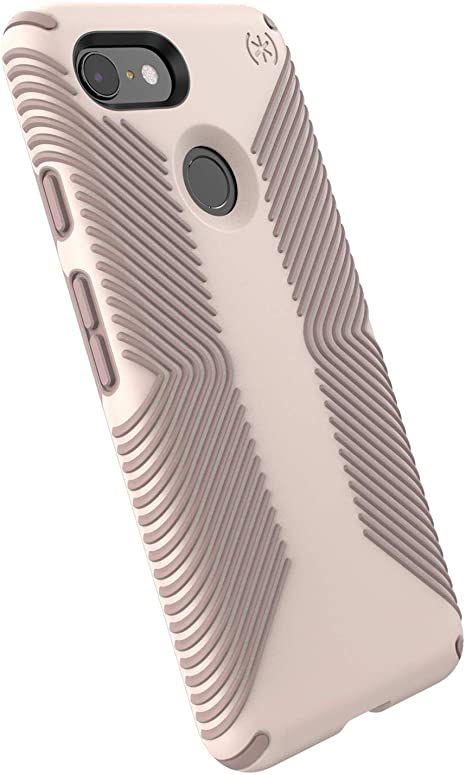 Speck Products Compatible Phone Case for Google Pixel 3, Presidio Grip Case, Desert Rose Pink/Heartwood Brown