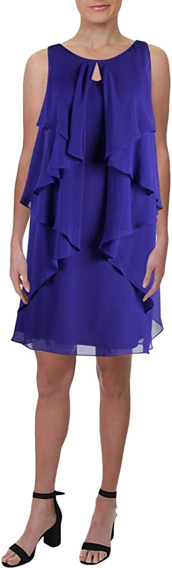 LAUREN RALPH LAUREN Womens Petites Sleeveless Mini Party Dress Purple 10P