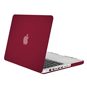 Mosiso Plastic Hard Case Cover for MacBook Pro 13 Inch with CD-ROM (Model: A1278), Wine Red