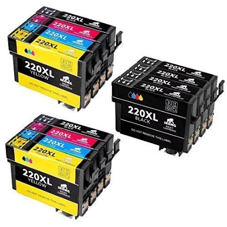 IKONG 12-Pack High Capacity Replacement for Epson 220 Ink Cartridges6 Black2 Cyan2 Magenta2 Yellow Worked With Epson XP 320 XP 420 XP 424 Epson WorkForce WF 2650 WF 2630 WF 2660 printers