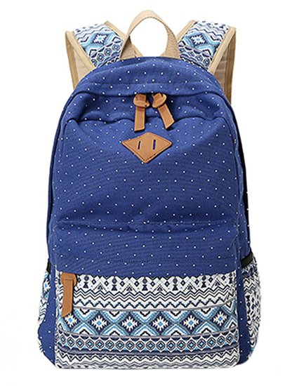 KISS GOLD(TM) Unisex Canvas 13-14 Inch Laptop Bag, Backpack, Schoolbag, Bohemia Style