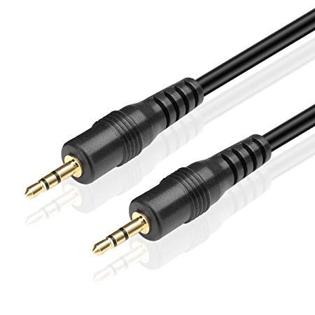 TNP 2.5mm Audio Cable (6FT) - Male to Male 2.5mm to 2.5mm Subminiature Stereo Headset Headphone Jack Gold Plated Connector Wire Cord Plug