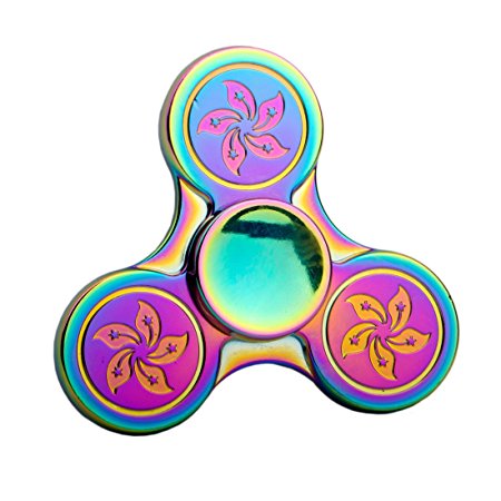 Fidget Spinner, Greatever K16 Bauhinia Flower Metal Hand Spinner EDC Focus Toy - Premium High Speed Bearing - Stainless Steel Metal Frame Anxiety Stress Relief ADHD Autism Boredom Calm Killing Time