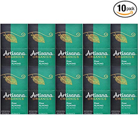 Artisana Organics - Almond Butter, Travel Snacks, no added sugar or oil, Certified organic, RAW, and non-GMO, grown and made in California (Pack of 10)