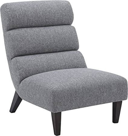 Amazon Brand – Rivet Modern Channel Tufted Armless Accent Chair, 28.3"W, Grey