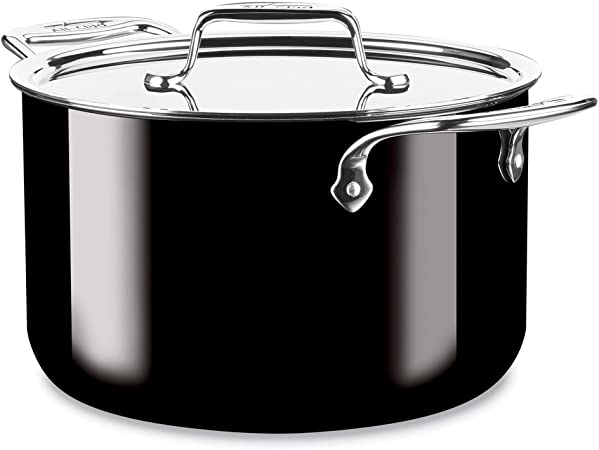 All-Clad FUSIONTEC Natural Ceramic with Steel Core Stockpot, 7 quart, Onyx