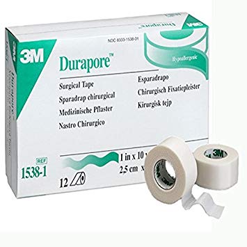 3M Durapore Surgical Tape 1" x 10 yd Box: 12