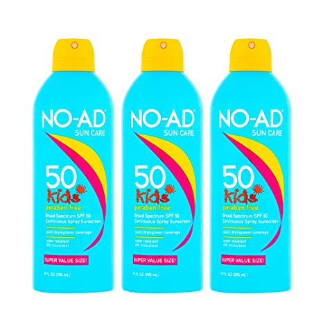 NO-AD SPF 50 Kids Continuous Spray (3 Bottles) Sun Care
