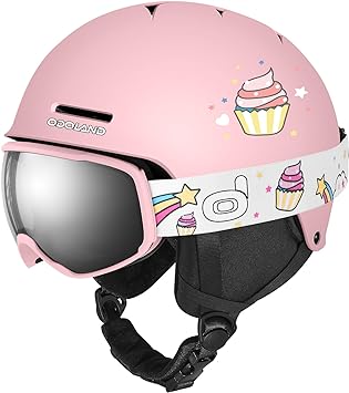 Odoland Kids Ski Helmet, Snow Helmet with Ski Goggles, Shockproof, Windproof, Safety Snow Sports Helmets and Protective Goggles for Boys Girls and Youth