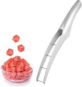 Watermelon Cutter Slicer with spoon, Watermelon Cube Cutter Tool Quickly Safe Watermelon Knife for Kitchen Camping picnic Gadget (Cutter)